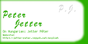 peter jetter business card